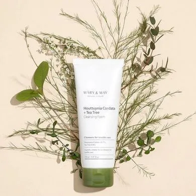 Mary&May Houttuynia Cordata + Tea Tree Cleansing Foam – пінка для жирної і чутливої шкіри 150 мл