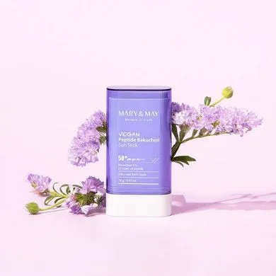 Mary&May Vegan Peptide Bakuchiol Sun Stick SPF50+ PA++++ 18g – сонцезахисний стік з бакучіолом і пептидами