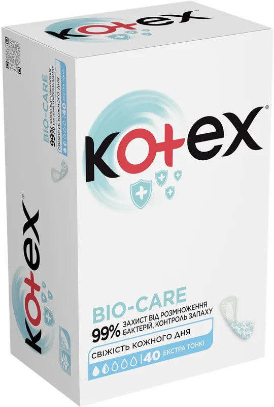 Прокладки щоденні Kotex Bio-Care Liners Extra Thin 40 шт.