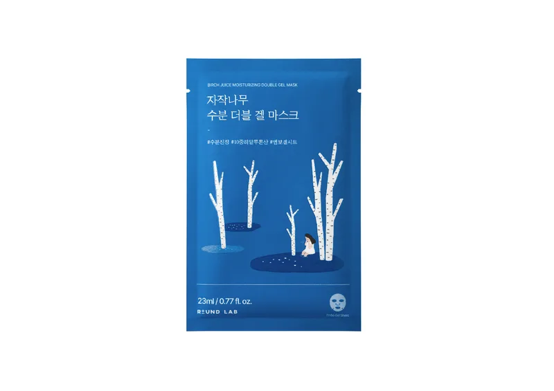 Зволожувальна гелева маска з березовим соком ROUND LAB Birch Juice Moisturizing Double Gel Mask 23 мл