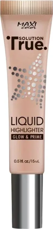 Хайлайтер для обличчя Maxi Color True Solution Liquid 02 Золоте сяйво 15 мл