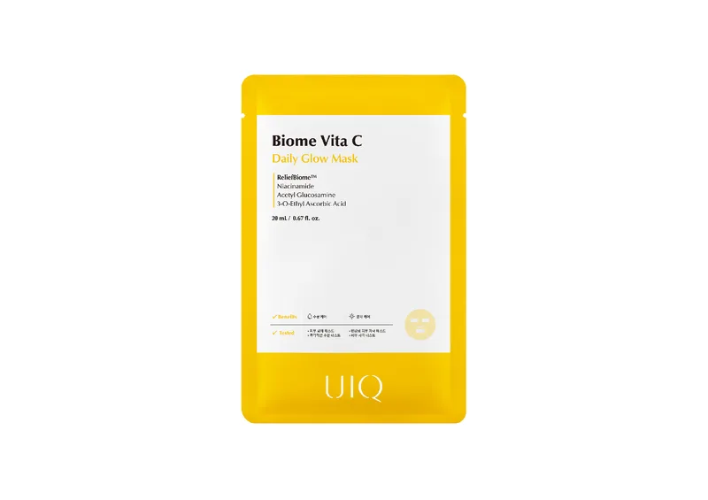 Освітлювальна тканинна маска з вітаміном C UIQ Biome Vita C Daily Glow Mask 20 мл