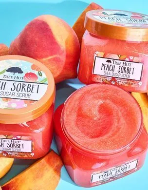 Tree Hut Peach Sorbet Shea Sugar Scrub – цукровий скраб для тіла з ароматом персикового сорбету 510 г