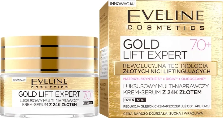 Крем-сироватка Eveline GOLD LIFT EXPERT ультравідновлюючий 70 + 50 мл
