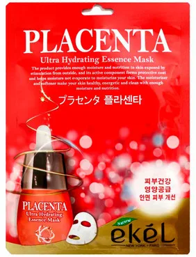 Антивікова тканинна маска з плацентою Ekel Placenta Ultra Hydrating Essence Mask