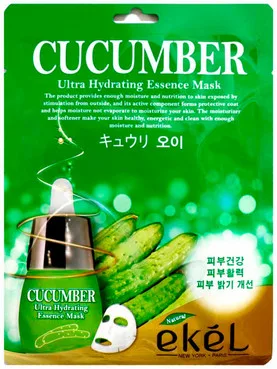 Тканинна маска від набряків з екстрактом огірка Ekel Cucumber Ultra Hydrating Essence Mask