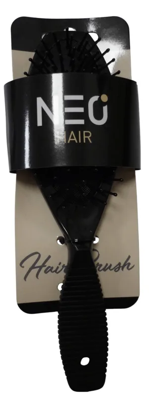 Щітка масажна NEO hair овальна з гумовою ручкою велика чорна