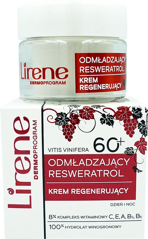 Крем для обличчя омолоджуючий регенеруючий день/ніч Lirene Vitas Vinifera 60+, 50 мл