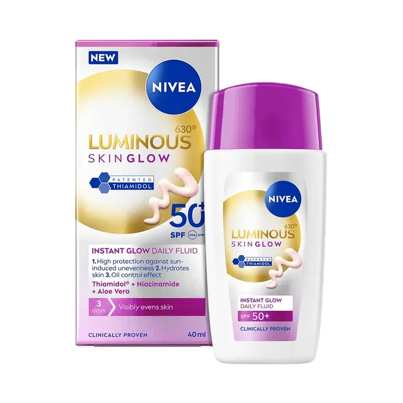 NIVEA Luminous630 Skin Glow Instant Glow Daily Fluid легкий крем для обличчя SPF50+ 40 мл