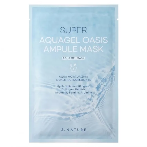 Інтенсивно зволожувальна ампульна аквагель-маска 30 мл S.Nature super aquagel oasis ampule mask
