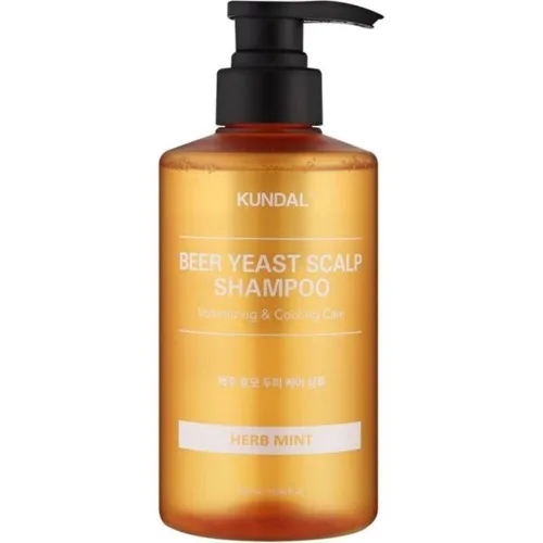 Шампунь для зміцнення та проти випадіння 500 мл Kundal barley yeast hair loss relief shampoo herb mint