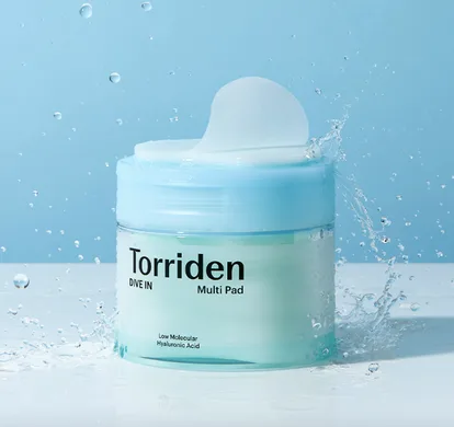 Torriden DIVE-IN Low Molecule Hyaluronic Acid Multi Pad – зволожуючі тонер-пади з гіалуроновою кислотою 80 шт.