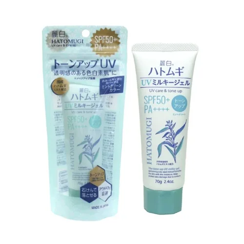 Сонцезахисний молочний гель Reihaku Hatomugi для вирівнювання тону шкіри SPF50+ PA++++ Reihaku adlay tone-up UV milky gel SPF50+ PA++++