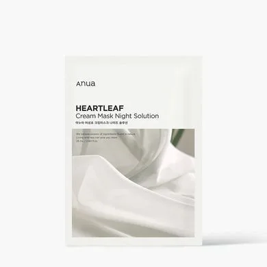 Anua Heartleaf Cream Mask Night Solution Pack – тканинна маска з кремовою есенцією з хауттюйнією (1 шт.)