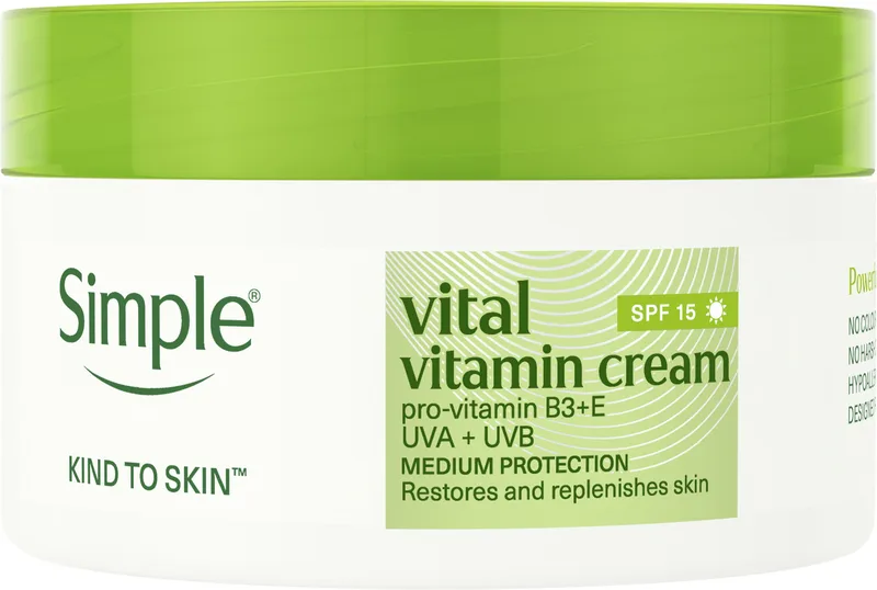 Крем для обличчя Simple Kind to skin SPF15 вітамінний денний 50 мл
