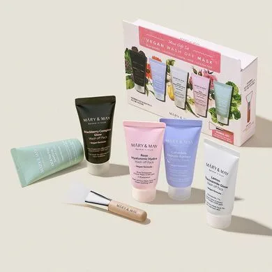Mary&May Vegan Wash off MasK MINI Gift Set – подарунковий набір масок для обличчя