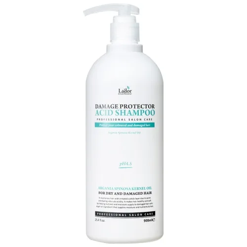 Шампунь для сухого і пошкодженого волосся безлужний 900 мл Lador damage protector acid shampoo