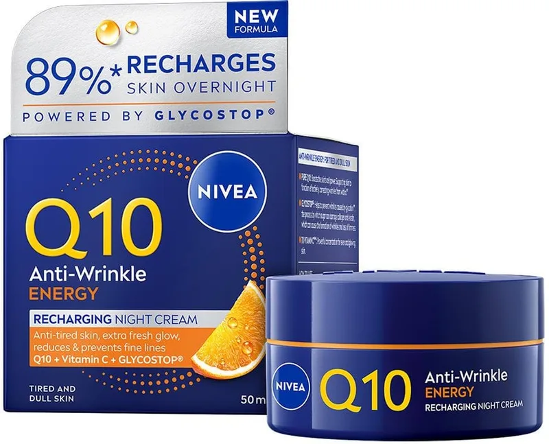 Крем нічний NIVEA Q10 Energy Відновлення сяйва проти зморщок 50 мл