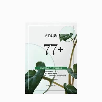 Anua Heartleaf 77% Soothing Sheet Mask – тканинна маска з хауттюйнією (1 шт.)