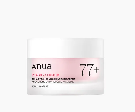 Anua Peach 77 Niacin Enriched Cream – зволожуючий та освітлюючий крем з персиком і ніацинаміом 50 мл