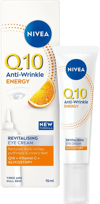Крем для шкіри навколо очей Nivea Q10 Energy Освіжаючий догляд проти зморщок, 15 мл