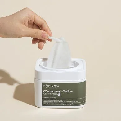 Mary&May Cica Houttuynia Tea Tree Calming Mask – набір тканинних масок для чутливої і проблемної шкіри (30 шт.)