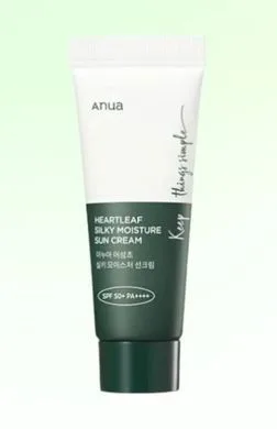 Anua Heartleaf Silky Moisture Sun Cream – сонцезахисний крем з хауттюйнією серцевидною SPF50+ PA++++ МІНІ 10 мл