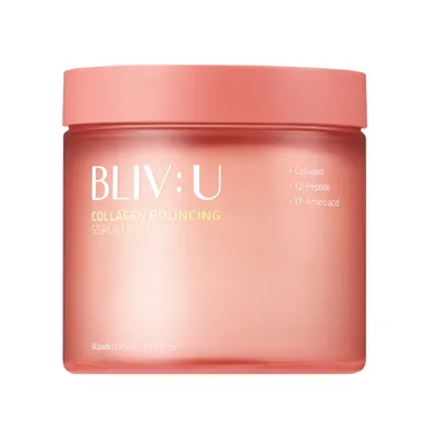 BLIV:U Collagen Bouncing Serum Pad – зволожуючі тонер-пади для пружності шкіри з колагеном 50 шт. (УЦІНКА: термін придатності до 04.03.2027)