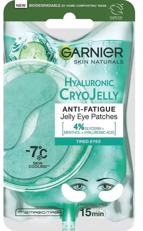 Патчі-желе під очі Garnier Hyaluronic Cryo Jelly з ефектом охолодження та зволоження 27 г