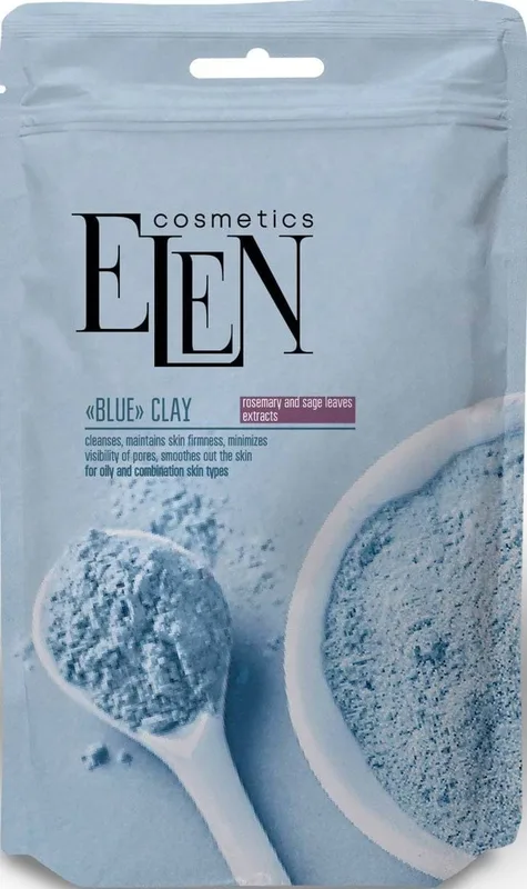 Глина блакитна ELEN cosmetics з екстрактом шавлії та розмарину 40 г
