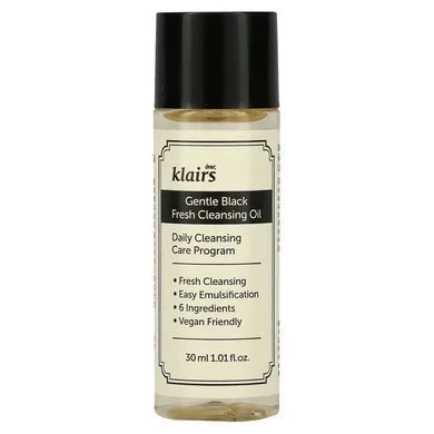 Dear Klairs Gentle Black Fresh Cleansing Oil – гідрофільна олія без запаху міні 30 мл