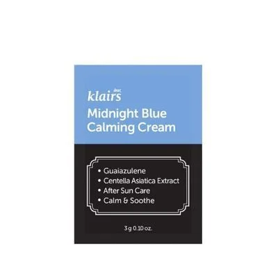 Dear, Klairs Midnight Blue Calming Cream – заспокійливий крем для обличчя (пробник 3 г.)