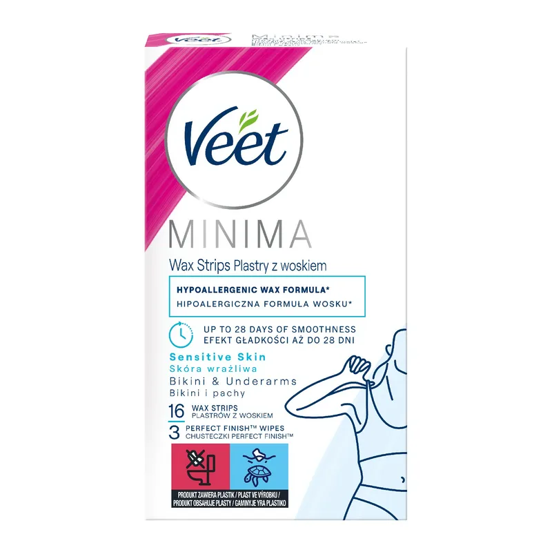 Воскові смужки Veet Professional для чутливої шкіри лінії бікіні та області під пахвами 16 шт./уп.