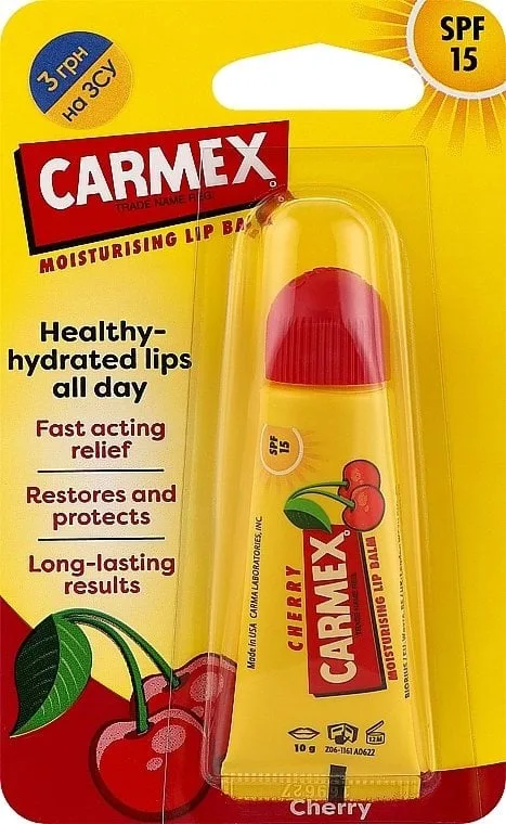 Бальзам для губ Carmex Cherry SPF 15 з вишнею 10 г