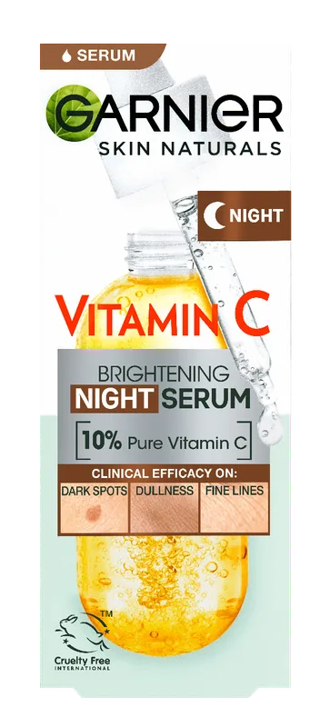 Сироватка для обличчя Garnier Skin Naturals нічна з вітаміном С проти пігментних плям та зморшок 30 мл