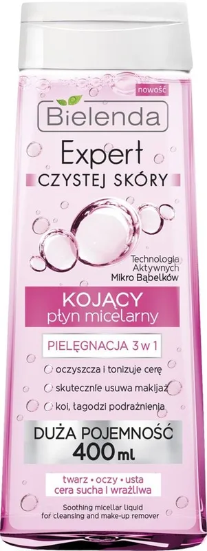 Міцелярна вода Bielenda Clean Skin Expert заспокійлива 400 мл