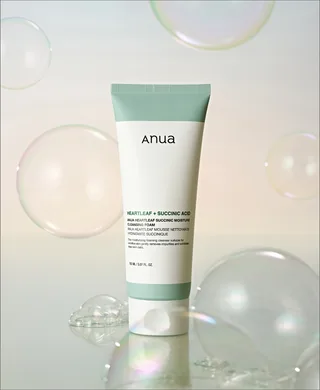 Anua Heartleaf Succinic Moisture Cleansing Foam – пінка для вмивання для чутливої шкіри 150 мл