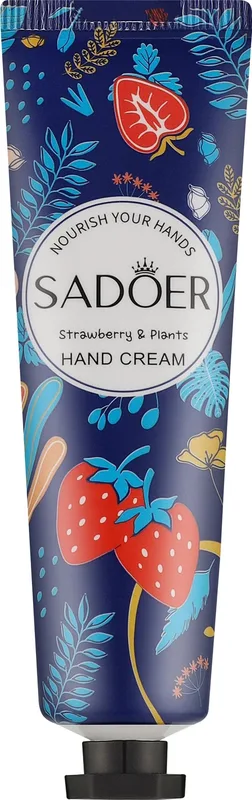 Крем для рук Sadoer Strawberry & Plants з рослинним екстрактом і полуницею 30 г