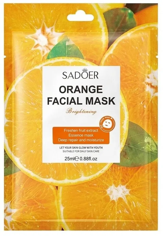 Маска для обличчя Sadoer Orange Facial Mask з апельсином тканинна 25 г