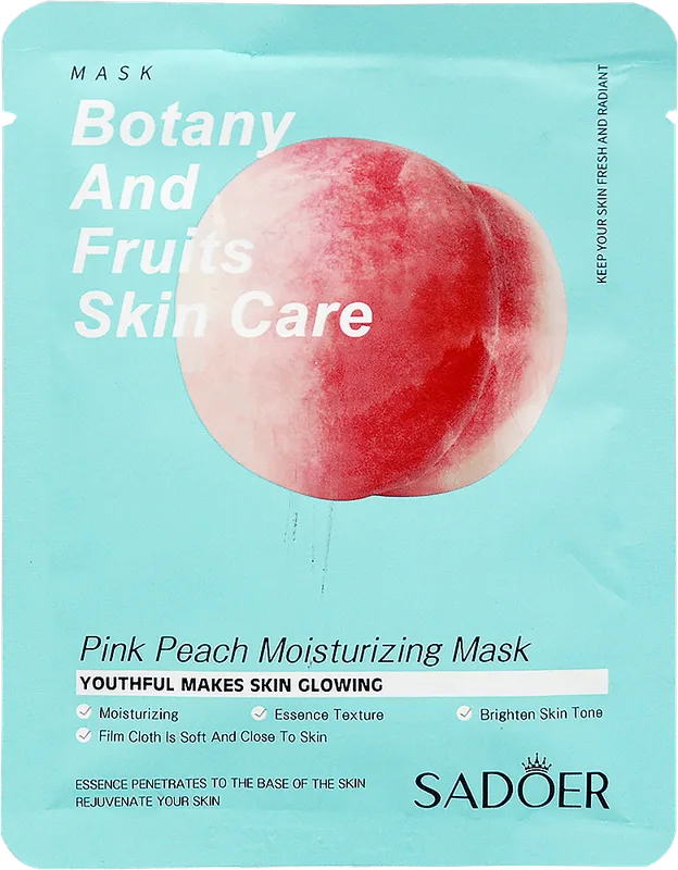 Маска тканинна для обличчя Sadoer Botany And Fruits Skin Care з персиком 25 г
