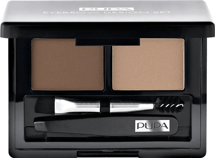 Кольорова пудра для брів Pupa Eyebrow Set + фіксуючий віск