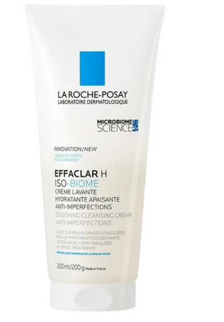 Очищаючий крем-гель для обличчя La Roche-Posay Effaclar H Iso-Biome для зневодненої чутливої шкіри обличчя та тіла схильної до недоліків 200 мл (MB424500)