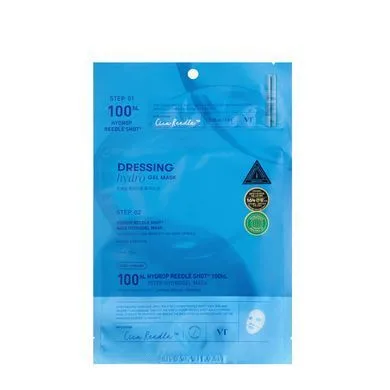 VT Cosmetics Hydrop Reedle Shot 100hL 2Step Hydrogel Mask (1ea) – двоетапна гідрогелева маска для обличчя зі спікулами (100) для глибокого зволоження (1 шт)