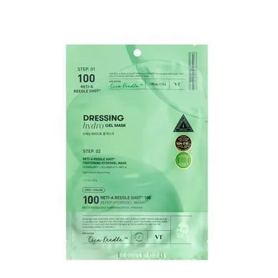 VT Cosmetics Reti-A Reedle Shot 100 2Step Hydrogel Mask (1ea) – двоетапна гідрогелева маска для обличчя зі спікулами (100) та ретинолом (1 шт)