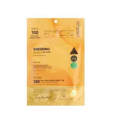 VT Cosmetics Vita-Light Reedle Shot 100 2Step Mask (1ea) – двоетапна гідрогелева маска для обличчя зі спікулами (100) та ніацинамідом (1 шт)