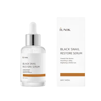 IUNIK Black Snail Restore Serum – відновлююча сироватка з муцином равлика 50 мл
