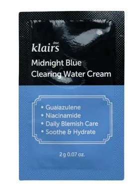 Dear, Klairs Midnight Blue Clearing Water Cream – зволожуючий крем-гель (пробник 2 г)