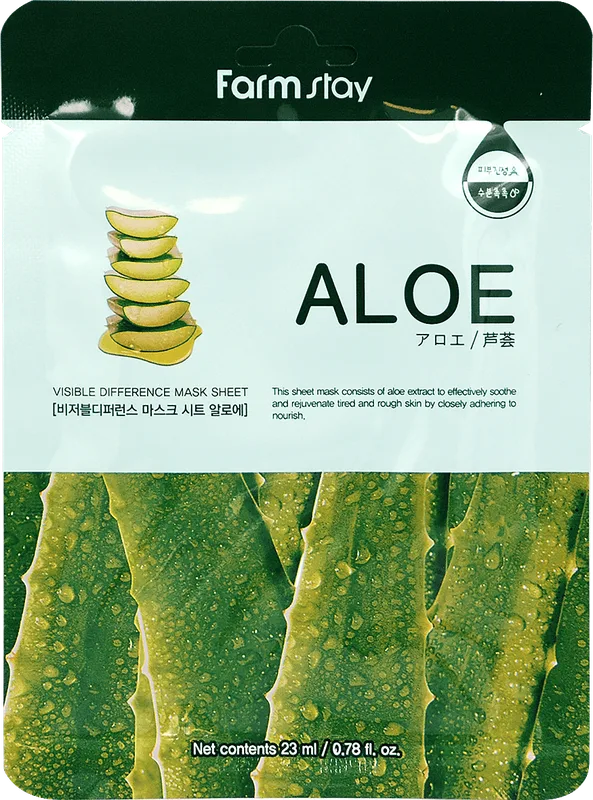Зволожуюча тканинна маска для обличчя з екстрактом алое FarmStay Visible Difference Mask Sheet Aloe