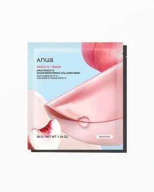 ANUA Peach 70 Niacin Brightening Collagen Mask – колагенова маска з персиком та ніацинамідом