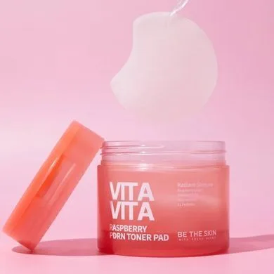 Be The Skin Vitavita Raspberry PDRN Toner Pad – тонер пади з вітамінами та полінуклеотидами 60 шт.